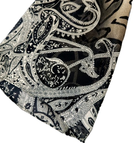 Y2K Style & Co Animal Print Silky Blouse Petite Med Tiger Paisley Flare Sleeve - Picture 4 of 12