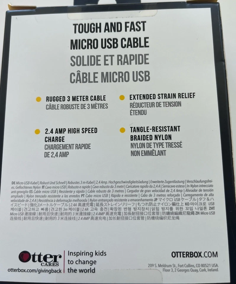 Otterbox USB to Micro-USB Cable 3Meters 78-51152 Braided Tough, Phones & Devices - Image 2 of 3