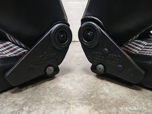 PAIR OF Use RECARO LX B Flat Headrest Retro Tartan Plaid Checkered JDM RACING - Picture 9 of 15