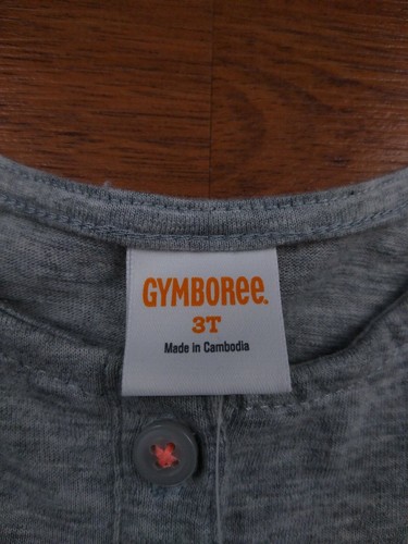 NWT Gymboree Grey Cold Shoulder Top Peach Stitching Girls 3T Blouse - Picture 4 of 12
