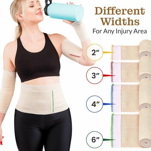 Nexskin 3"" breit 2er-Pack Baumwolle elastische Bandagen Körper Wickel Haken/Schlaufe hergestellt in den USA - Bild 4 von 11