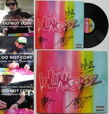 Mark Hoppus Travis Barker Matt Skiba signed Blink 182 Nine album proof Beckett