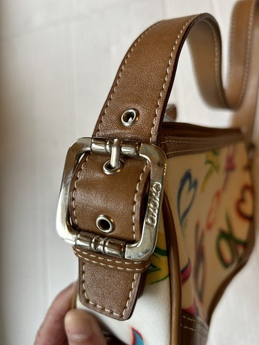XOXO Shoulder Bag Y2K Early 2000s Women's White & Rainbow Hearts - Picture 4 of 8