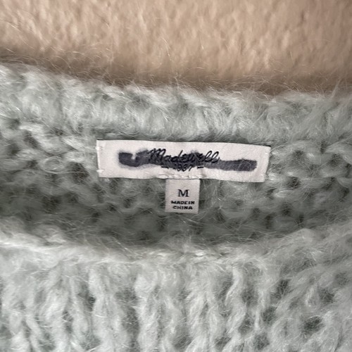 Maglione pullover MADEWELL lavorato a mano Cloudloft schiuma di mare verde mohair taglia media - Foto 5 di 6