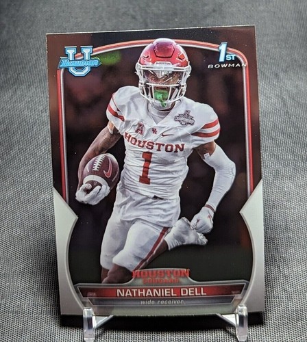 Nathaniel Tank Dell 1st Rookie RC 2022 Bowman Chrome U University Card 49 Texans - Picture 1 of 2