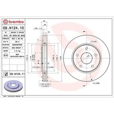 Brembo Prime Line UV Coated Vented Brake Disc Pair - 09.N124.11 - High Quality