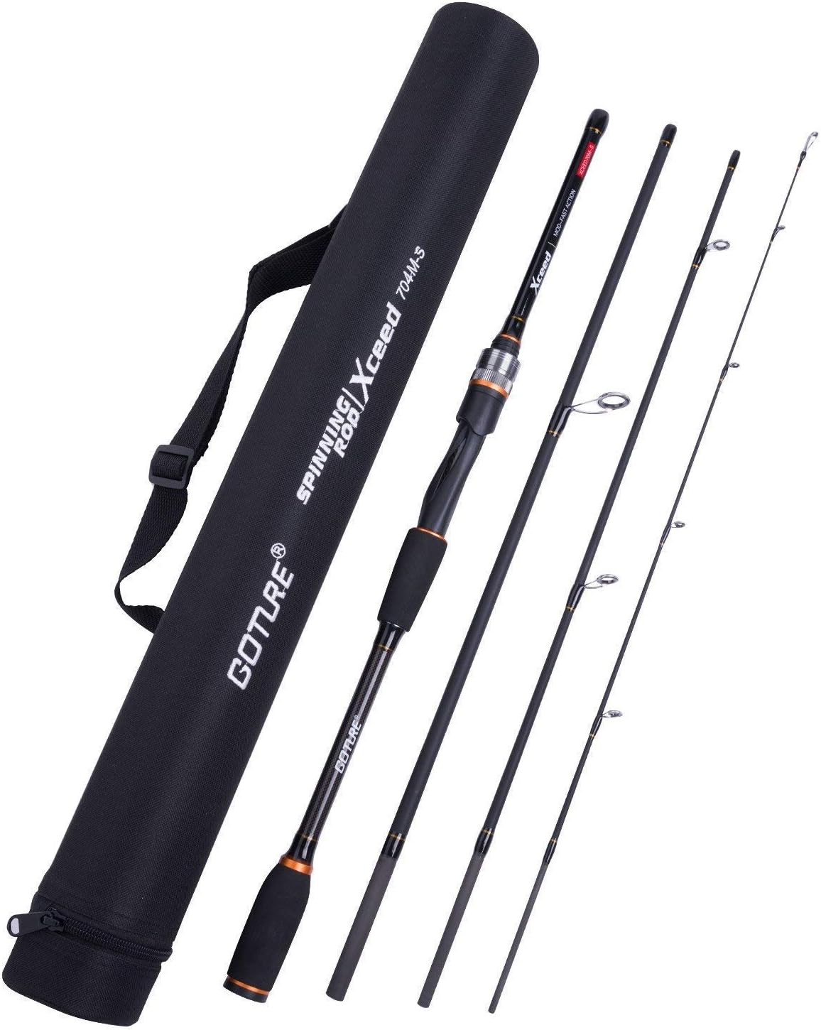 Travel Fishing Rods, 4 Piece Fishing Pole with Case/Bag, Casting/Spinning Rod,Ul