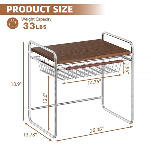 2-Tier Microwave Stand Utensils Microwave Oven Rack w/ Pull Out Drawer Household - Picture 8 of 9