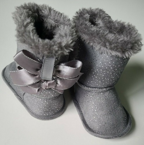 Koala Kids Grey Sparkle Crib Booties Sz. 2 EUC - Picture 5 of 5