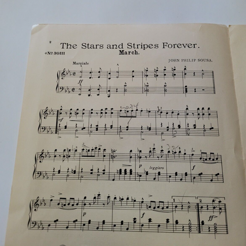 The Stars and Stripes Forever March Sousa 1897 / 1930 Rare Sheet Music America - Picture 4 of 4