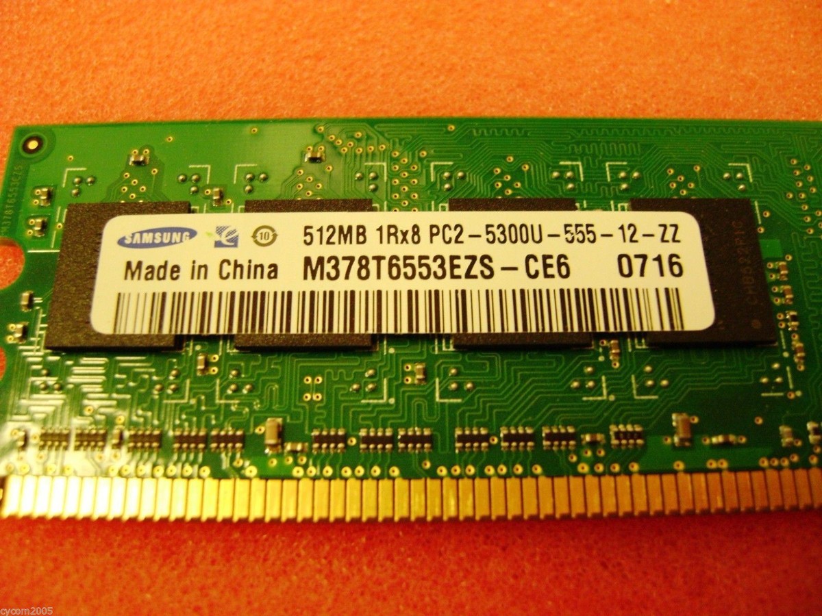 mitsuページ 512MB 1Rx8 PC2-5300U-555-12-ZZ * M378T6553EZS-CE6 Memory