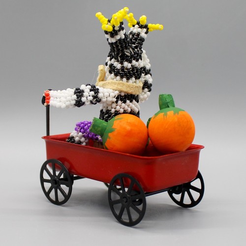 NATIVE AMERICAN BEADWORK-KOSHARE  SITTING IN RED WAGON  by JODY BOOQUA-ZUNI - Picture 6 of 7