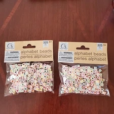 Crafter's Square Plastic Multicolored Alphabet Beads 2x 325 Pieces