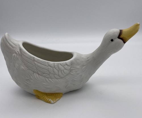 Holland Floral Bisque Duck Planters, set of 2,1987, Free Shipping - Picture 5 of 12