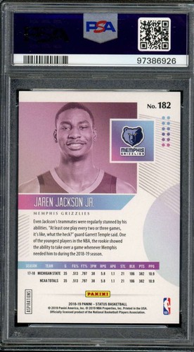 Jaren Jackson Jr. Rookie 2018-19 Panini Status Aspirations (pop 5) #182 PSA 10 - Picture 2 of 2