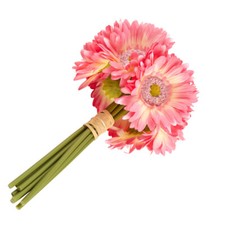 Set of 2 Pink Artificial Gerbera Daisy 10" Bouquet Bundles