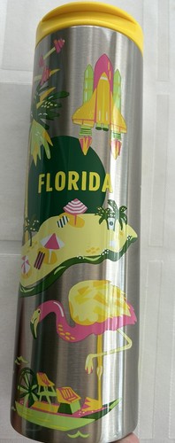 Starbucks Florida Discovery Edelstahl 16oz Reisebecher mit gelbem Deckel