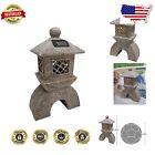 Serene Greystone Pagoda Lantern - Illuminated Garden Statue for Tranquil Spaces