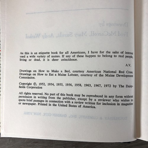 Amy Vanderbilt's Etiquette The Guide To Gracious Living 1972 Dust Jacket Book - Imagen 7 de 8