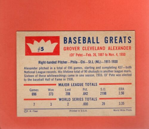 1960 Fleer Baseball Greats (#1-79) - Pick A Card, P-MT condition - Picture 10 of 186