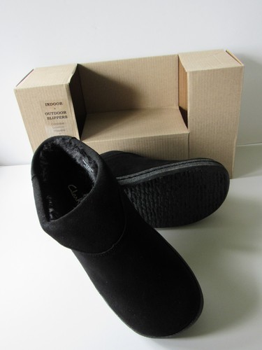 CLARKS Indoor-Outdoor MEMORY FOAM Slip-On Cozy Black Clog Slipper Womens size 7 - Picture 10 of 14