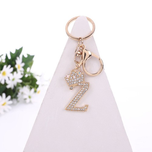 Key Chain Alphabet Initial Letter A-Z Rhinestone Ring Key Bag Charms Accessories - Bild 47 von 47
