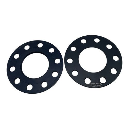 WMW 5mm Hubcentric 5x120 BMW Wheel Spacers Black - Picture 4 of 9