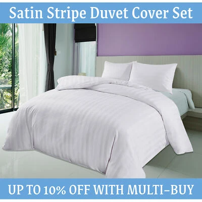 100% Egyptian Cotton Duvet Quilt Cover Set Single Double King Size Bed Sheets
