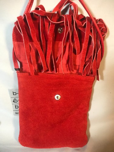 Red Suede Small Shoulder Bag - Picture 2 of 7