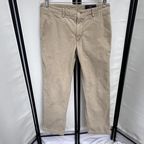 Vineyard Vines Mens 33x31 Beige Corduory Pants Straight Leg B1 - Picture 3 of 8