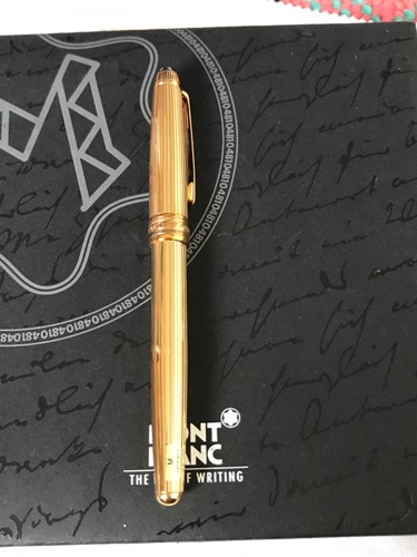 Montblanc Meisterstuck Classic Solitaire Vermeil 144 Pinstripe FP 18K M Nib-Mint - 第 2/11 張圖片