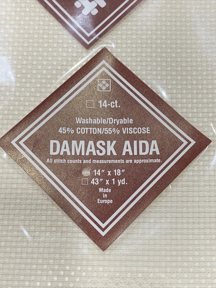 Zweigart 14ct 14" X 18" Cross Stitch Damask Aida New In Sealed Pack Switzerland - Image 2 of 4