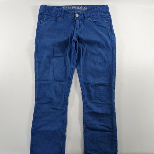 Express Crop Jean Legging Blue Zelda Slim Fit Ultra Low Rise Womens Size 4 - Picture 3 of 6