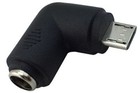 DC 5.5 x 2.1mm Jack To Micro USB B 5 pin Right Angle Male Power Adapter Plug