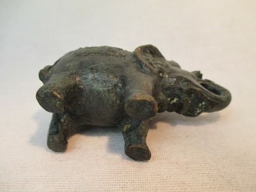 India Tibet Metal Elephant Sculpture Asiatica Antique - Picture 6 of 6