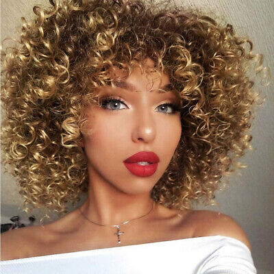 Ombre Brown Hair Blonde Curly Wigs for Black Women Fashion ...