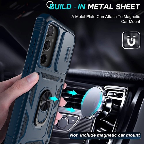 Funda de teléfono a prueba de golpes con anillo magnético con soporte azul para Samsung Galaxy S24 6,2" - Imagen 11 de 16