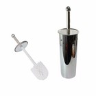 NEW STAINLESS STEEL BATHROOM TOILET CLEANING BRUSH AND HOLDER FREE STANDING SET
