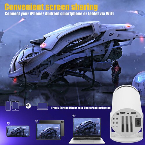 4K Mini Projector UHD 10000 Lumen LED 1080P WiFi Bluetooth Portable Home Theater - Picture 8 of 15