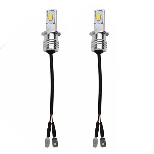 2Pcs H3 Super Bright Yellow 2SMD LED Headlight Fog Light Bulbs 80W 12V-24V 3000K - Afbeelding 1 van 12