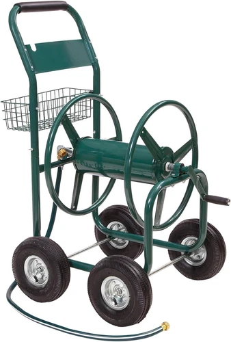 Products 4 Wheel Hose Reel Cart, Holds up to 350 Feet of 5 to 8 Inch Hose with B