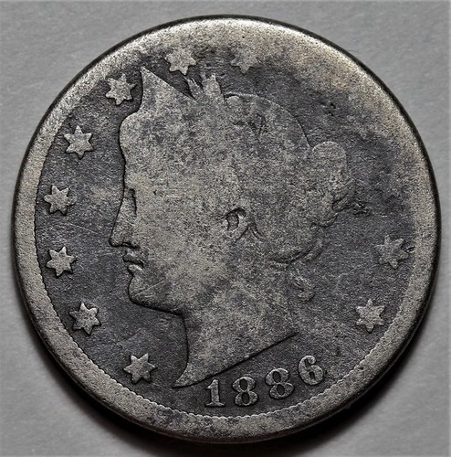 1886 Liberty Head Nickel - US Semi-Key 5c Coin - Picture 4 of 8