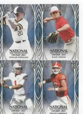 Leaf NSCC 2021 VIP 4 card promo set Trevor Lawrence Justin Fields Blaze Jordan