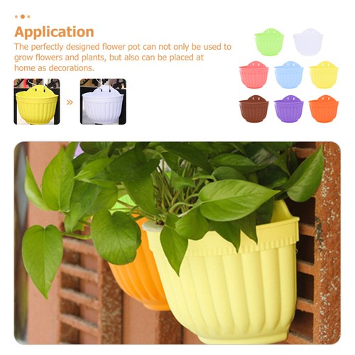 Colorful Hanging Flower Pot Small Wall Planter Plastic Flowerpot - Picture 3 of 12
