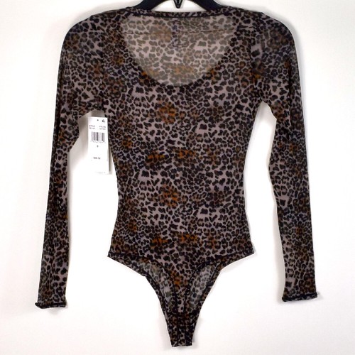 Steve Madden Sheer Long Sleeve Mesh Teddy Thong Bodysuit Ch Sz & Color SM11841 - Picture 3 of 10