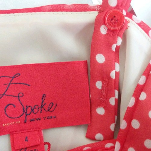 NEW Z Spoke Zac Posen Sz 4 Dress Red Polka Dot Silk Pintuck Pin-Up Sleeveless - Picture 7 of 11