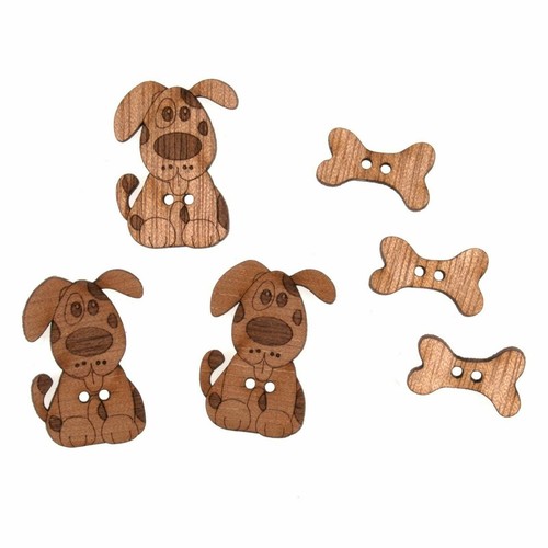 Novelty Wooden Craft Buttons - Trimits - Assorted Designs - Mixed Size 1.5-3cm - Picture 8 of 19
