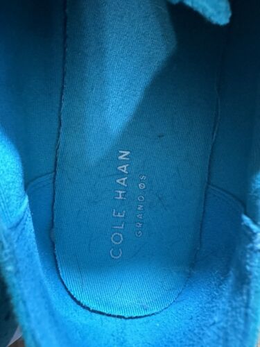 COLE HAAN Grand OS blue/teal suede Look - wingtip lace Oxford shoes 8B - Nice! - Picture 5 of 9