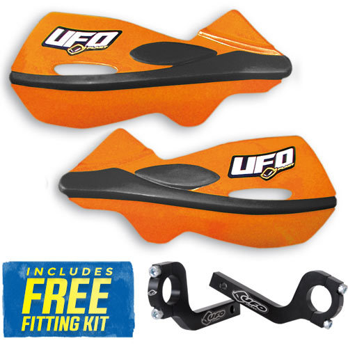 UFO Patrol Universal MX Enduro Handguards in KTM Orange Standard, Fat