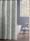 Martha Stewart Mindy 100% Cotton Fabric Shower Curtain 72" x 72" Nip Green White